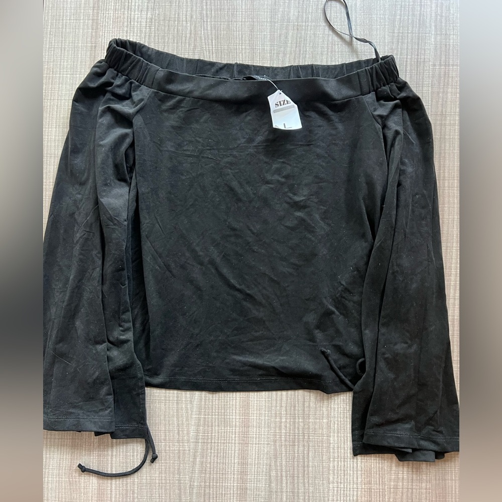 Off Shoulder Black Top